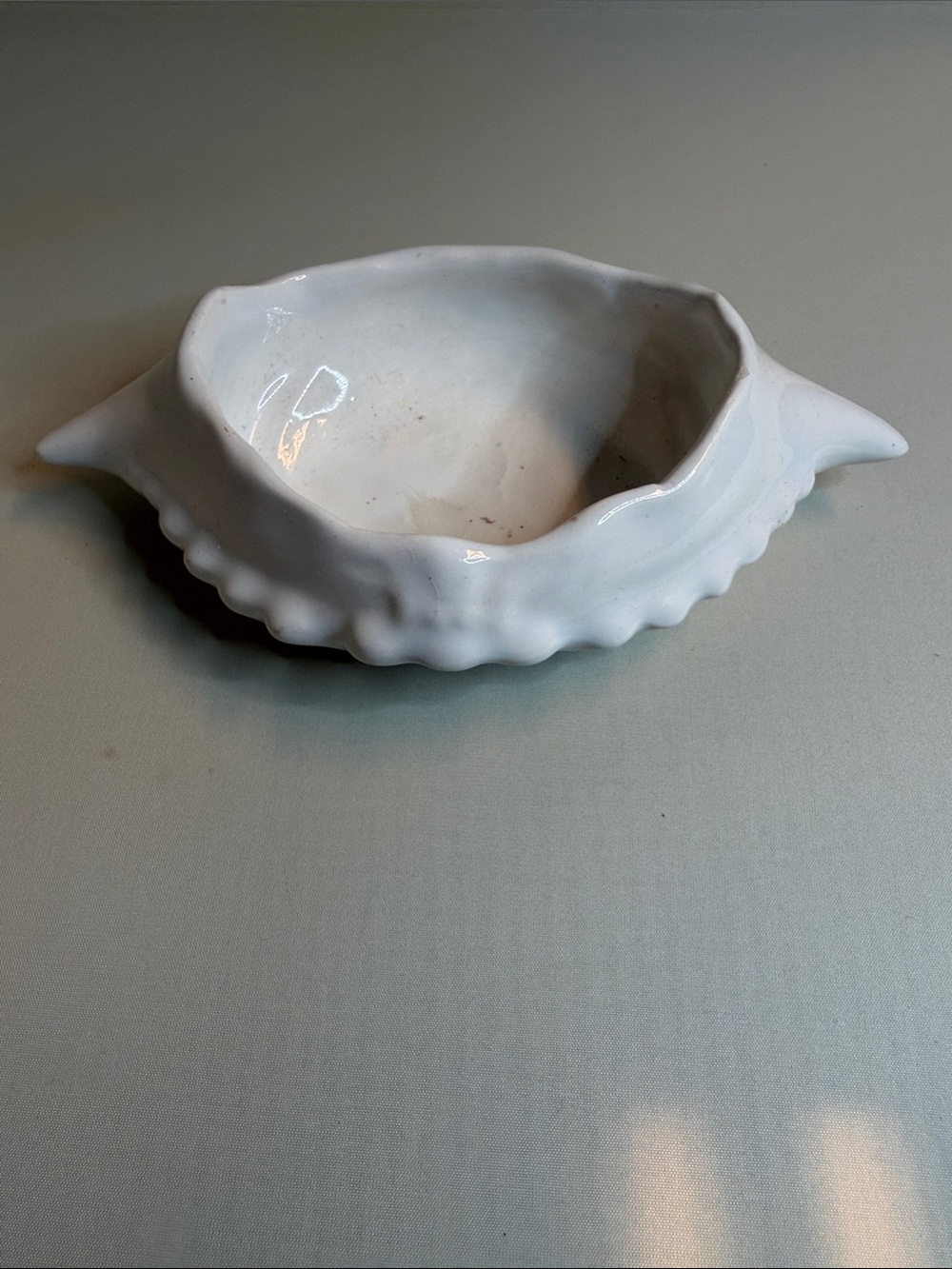 Vintage White Ceramic Decorative crab Shell Bowl
